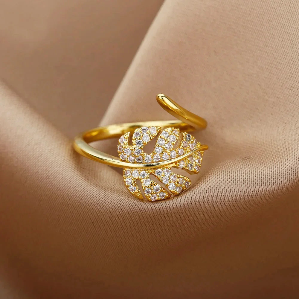 Bagues Cristal Zircon Plaquées Or pour Femme Sans anicroche