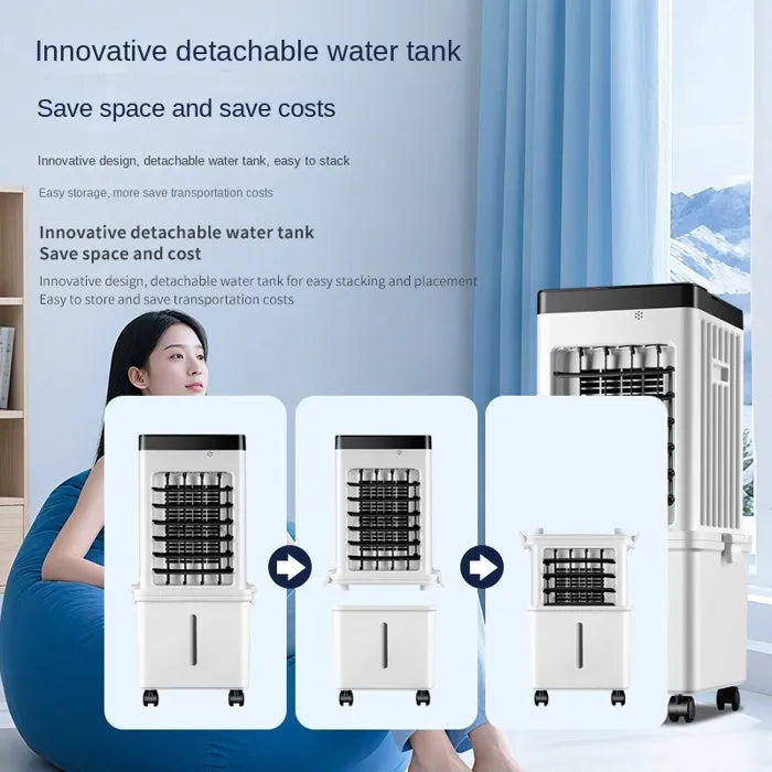 Climatiseur portable blanc 15L, 3 vitesses télécommande rafraîchisseur maison YC Studio