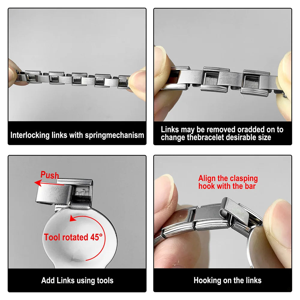 Italian Charm Bracelets For Men Women Jewelry 20*9mm Silver Color Stainless Steel Bracelet Bangle Male Female Party Accessories YC Studio