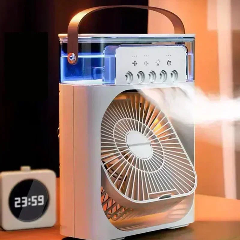 3 In 1 New Fan AIr Conditioner Household Small Air Cooler LED Night Light Portable Humidifier Air Adjustment Fan Office Home Fan YC Studio