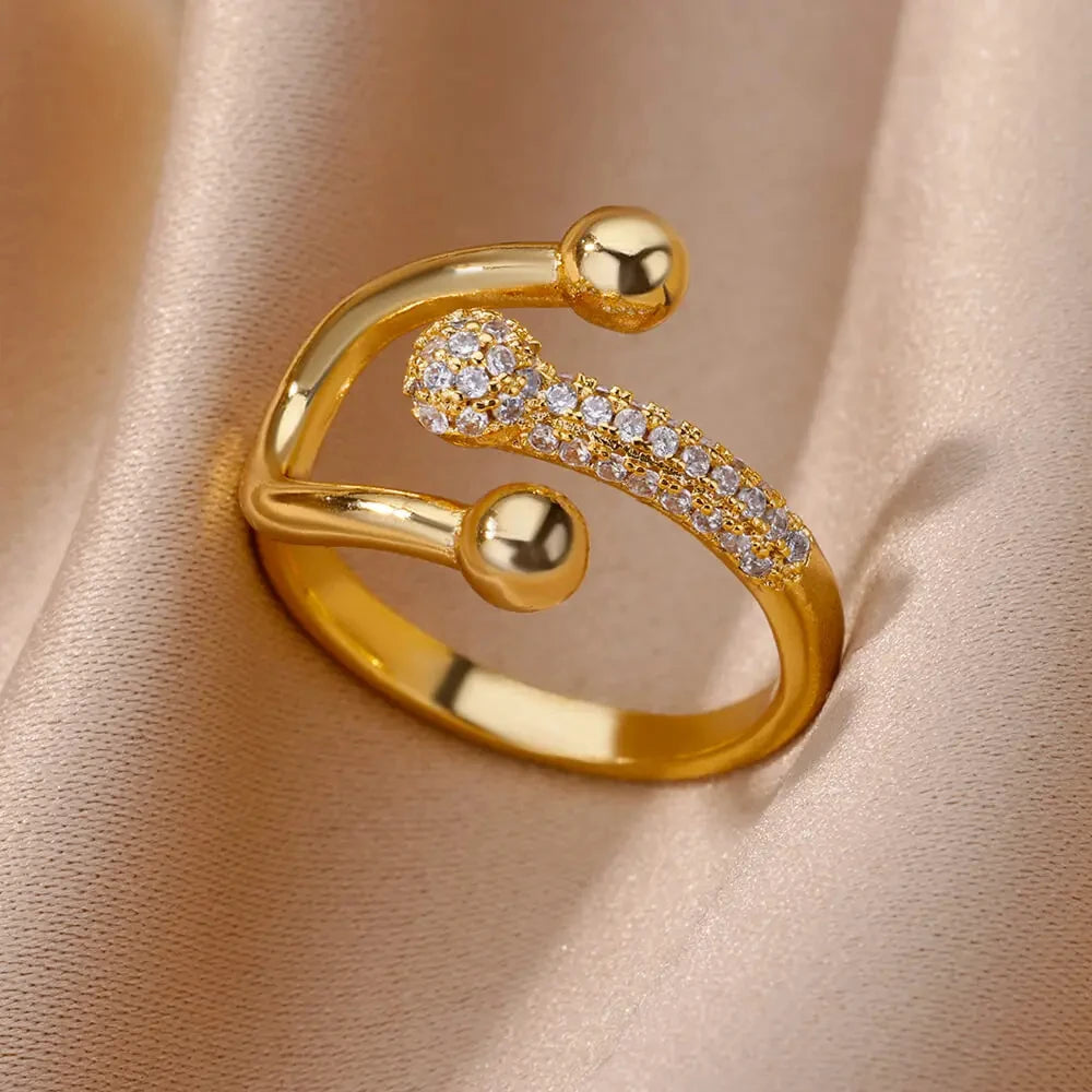 Bagues Cristal Zircon Plaquées Or pour Femme Sans anicroche