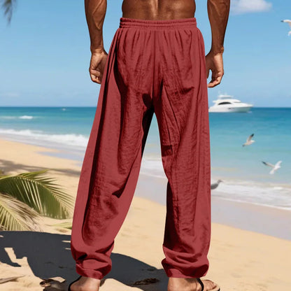 Men's 16-Color Breathable Linen Yoga Pants Loose Casual Sportswear for Spring/Summer 2025 European And American Style YC Studio