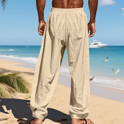 Men's 16-Color Breathable Linen Yoga Pants Loose Casual Sportswear for Spring/Summer 2025 European And American Style YC Studio