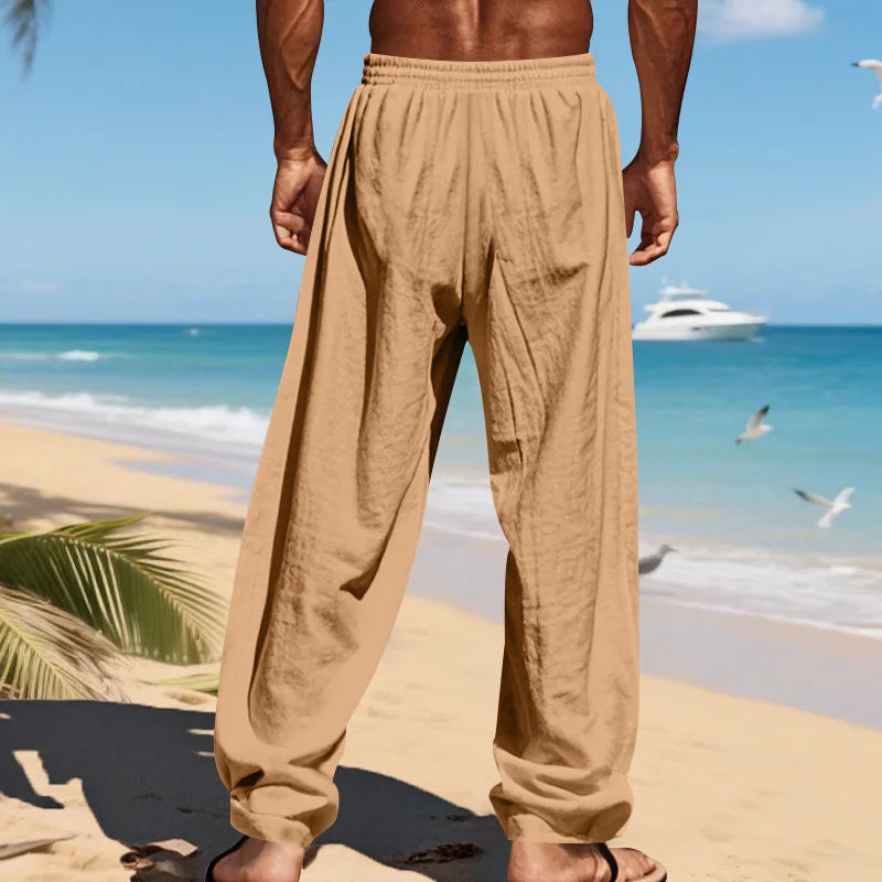 Men's 16-Color Breathable Linen Yoga Pants Loose Casual Sportswear for Spring/Summer 2025 European And American Style YC Studio
