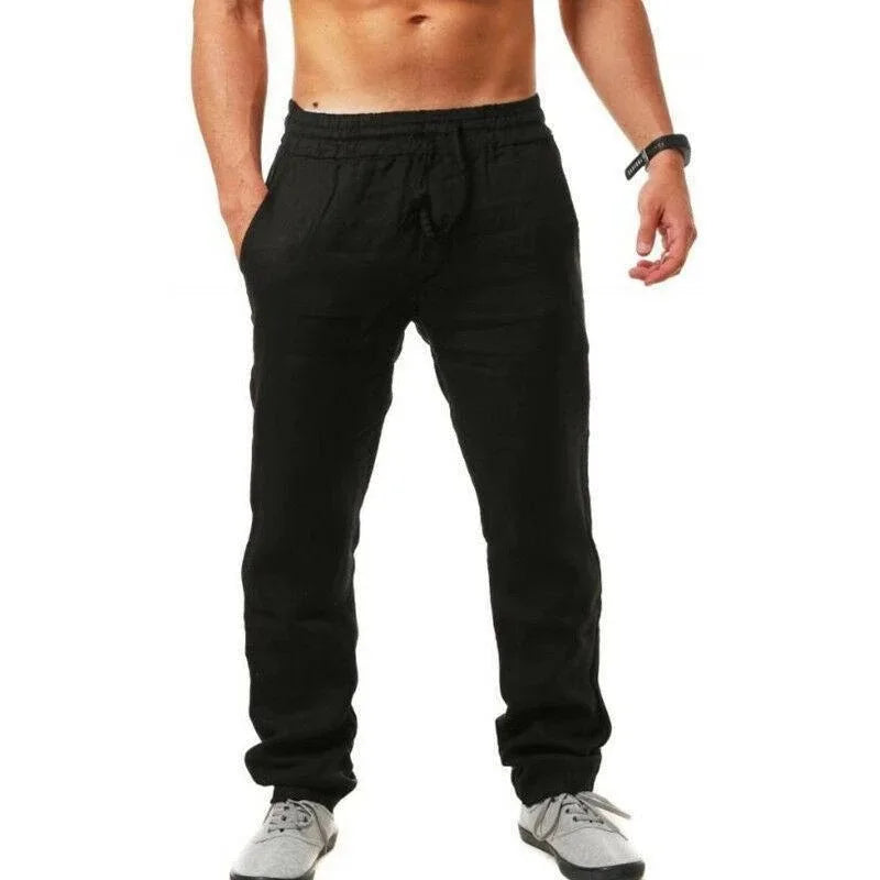 Spring/Summer New 9 Colors Men's Solid Color Cotton Linen Pants Autumn Streetwear Fashion Casual Solid Color Loose Trousers YC Studio