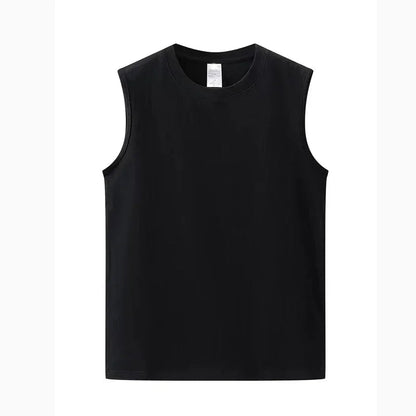 Summer Basic 100% Cotton Men Tank Tops Black White Gray YC Studio