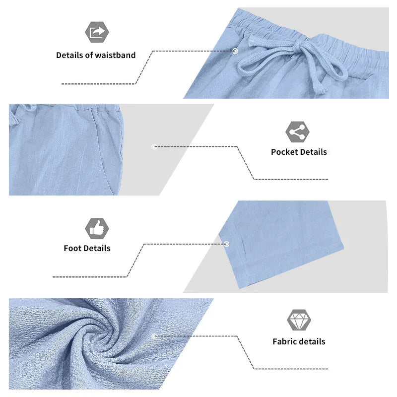Men's 16-Color Breathable Linen Yoga Pants Loose Casual Sportswear for Spring/Summer 2025 European And American Style YC Studio