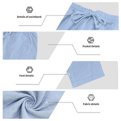Men's 16-Color Breathable Linen Yoga Pants Loose Casual Sportswear for Spring/Summer 2025 European And American Style YC Studio