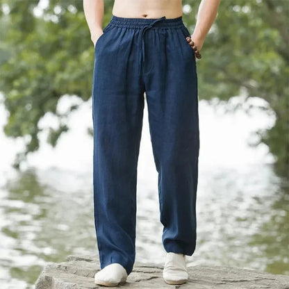 New Men's Beach Pants Joggers Fashion Cotton Linen Sweatpants Casual Pants Hawaiian Vacation Loose Spring/Summer Long M-4XL YC Studio