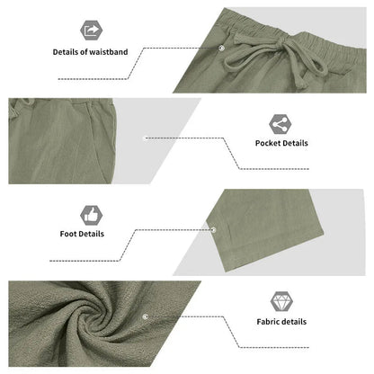 Men's 16-Color Breathable Linen Yoga Pants Loose Casual Sportswear for Spring/Summer 2025 European And American Style YC Studio