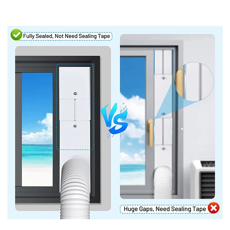 AT44-Portable Air Conditioner Window Vent Kit With 5.9In Exhaust Hose Seamless Adjustable Sliding Door AC Kit Window Seal Kit YC Studio
