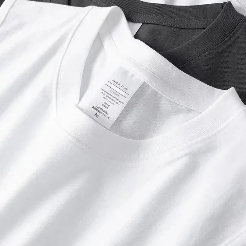 Summer Basic 100% Cotton Men Tank Tops Black White Gray YC Studio