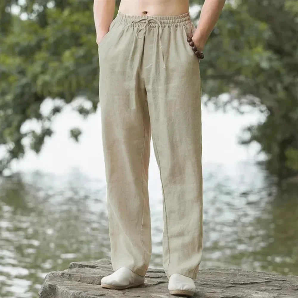 New Men's Beach Pants Joggers Fashion Cotton Linen Sweatpants Casual Pants Hawaiian Vacation Loose Spring/Summer Long M-4XL YC Studio