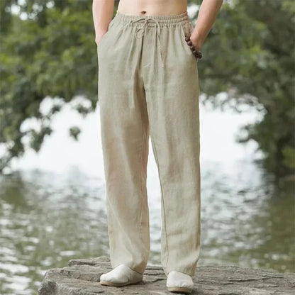 New Men's Beach Pants Joggers Fashion Cotton Linen Sweatpants Casual Pants Hawaiian Vacation Loose Spring/Summer Long M-4XL YC Studio