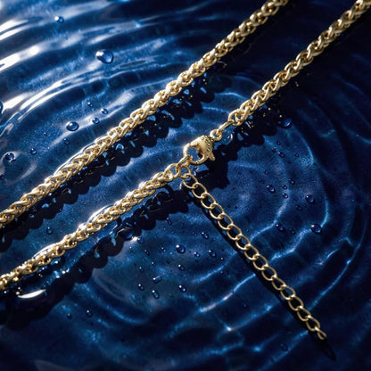 Wheat Chain Necklace for Women & Men  Stainless Steel Braided Rope Style  Hypoallergenic Silver Tone | Minimalist Daily W YC Studio
