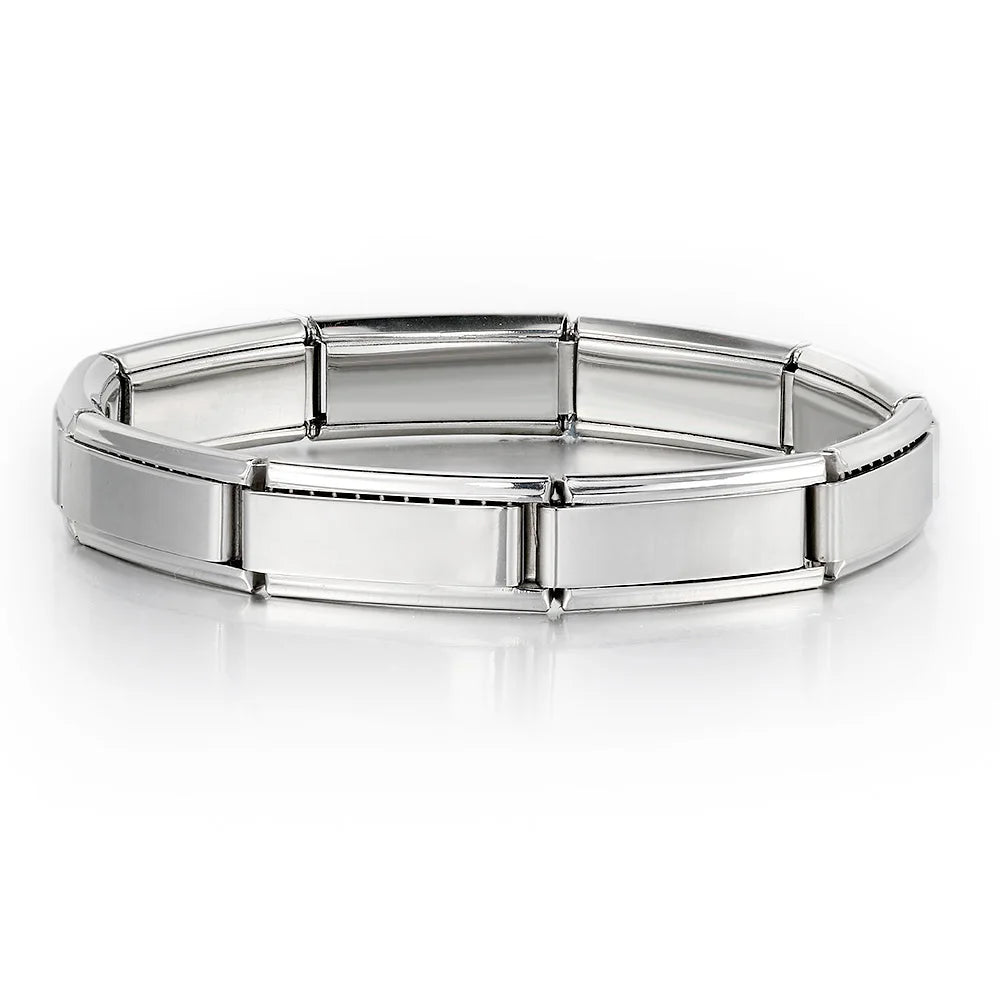 Italian Charm Bracelets For Men Women Jewelry 20*9mm Silver Color Stainless Steel Bracelet Bangle Male Female Party Accessories YC Studio