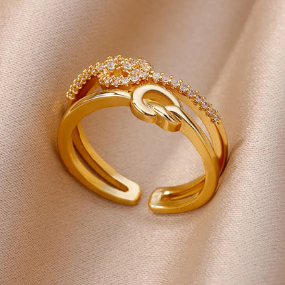 Bagues Cristal Zircon Plaquées Or pour Femme Sans anicroche