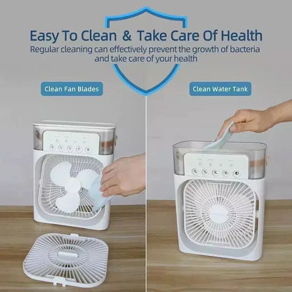3 In 1 New Fan AIr Conditioner Household Small Air Cooler LED Night Light Portable Humidifier Air Adjustment Fan Office Home Fan YC Studio