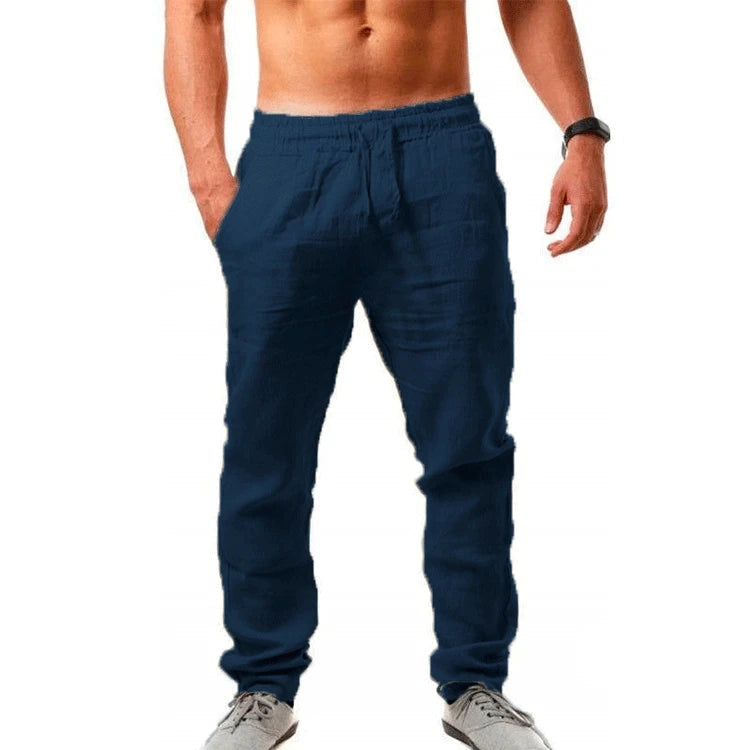 Spring/Summer New 9 Colors Men's Solid Color Cotton Linen Pants Autumn Streetwear Fashion Casual Solid Color Loose Trousers YC Studio