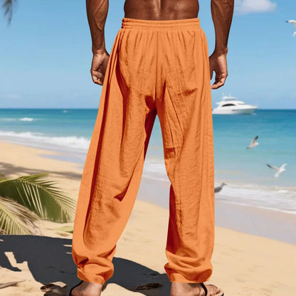 Men's 16-Color Breathable Linen Yoga Pants Loose Casual Sportswear for Spring/Summer 2025 European And American Style YC Studio
