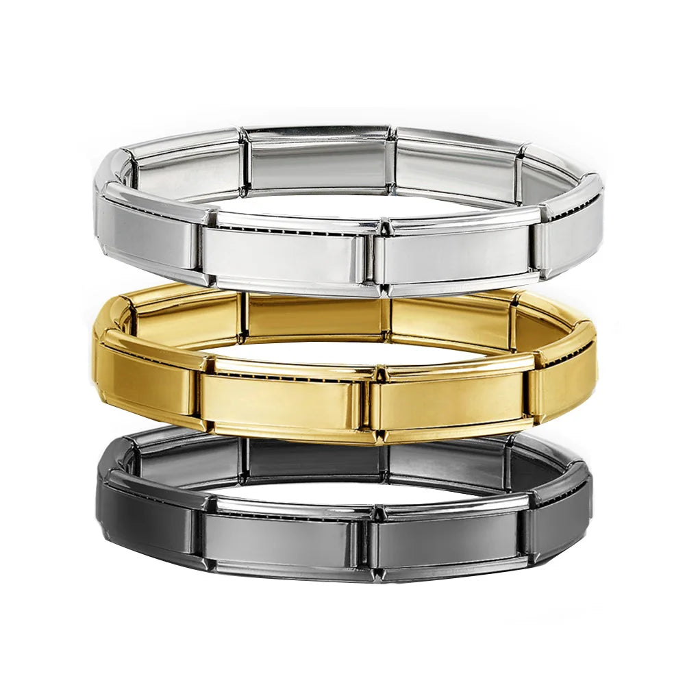 Italian Charm Bracelets For Men Women Jewelry 20*9mm Silver Color Stainless Steel Bracelet Bangle Male Female Party Accessories YC Studio