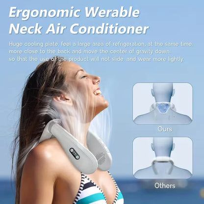 5200mAh Rechargeable Neck Fan with LED Display, USB-C, 3 Speeds, Quiet for Men Women Outdoor Travel YC Studio