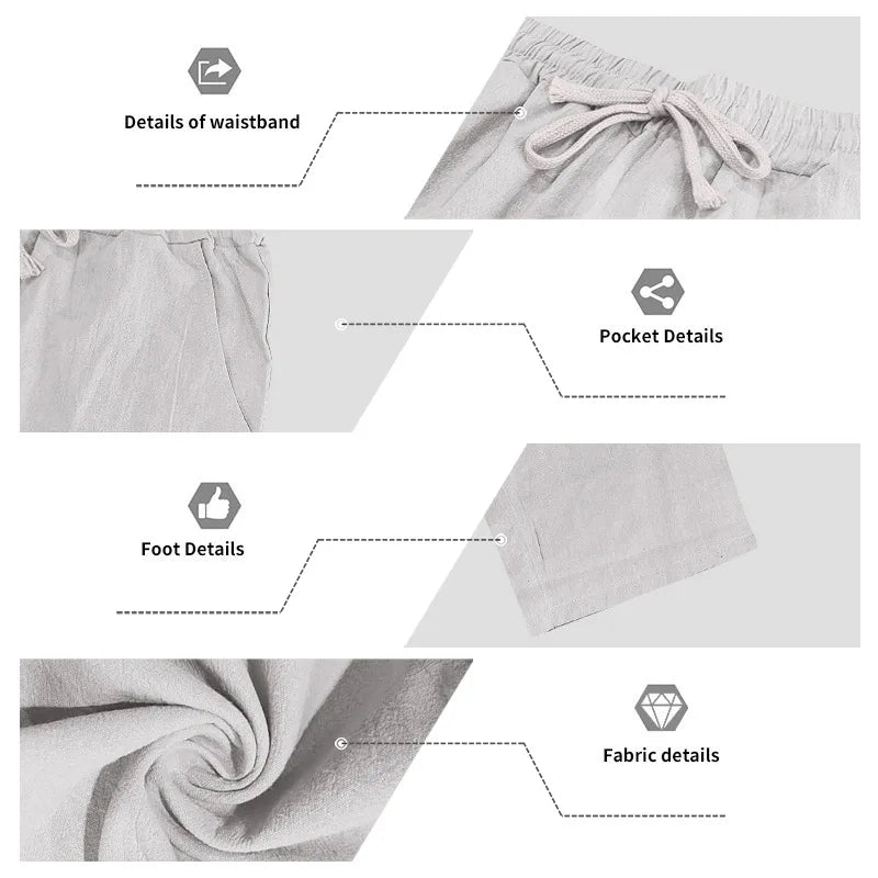 Men's 16-Color Breathable Linen Yoga Pants Loose Casual Sportswear for Spring/Summer 2025 European And American Style YC Studio
