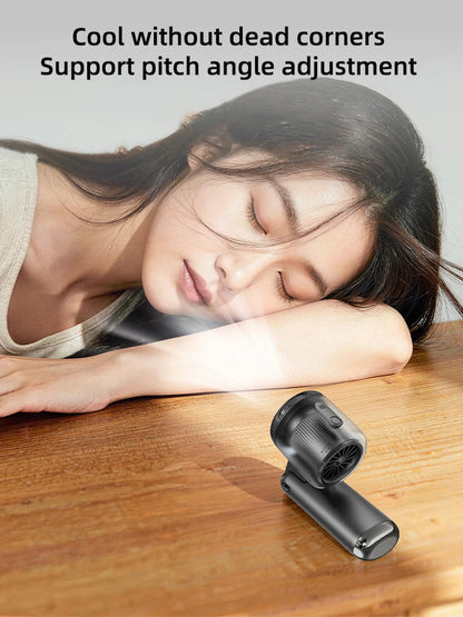 Mini Small Fan Water Mist Spray Fan 3600mAh 5 Speeds Portable Handheld Foldable Neck Hanging Type-C Rechargeable Humidifier Fans YC Studio