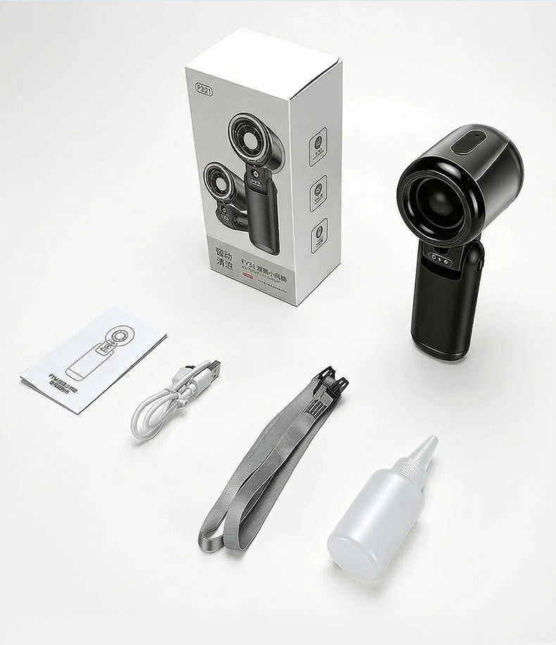 Mini Small Fan Water Mist Spray Fan 3600mAh 5 Speeds Portable Handheld Foldable Neck Hanging Type-C Rechargeable Humidifier Fans YC Studio