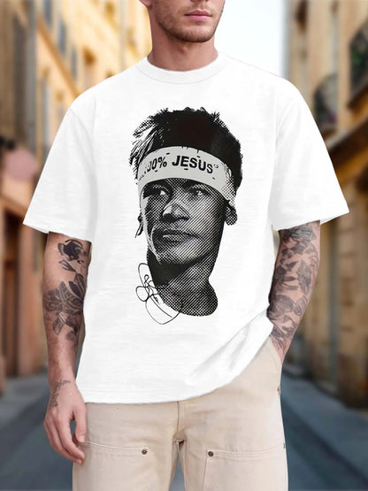 men's short-sleeve summer T-shirt with printed pattern unisex style suitable for home wear parties as a gift YC Studio
