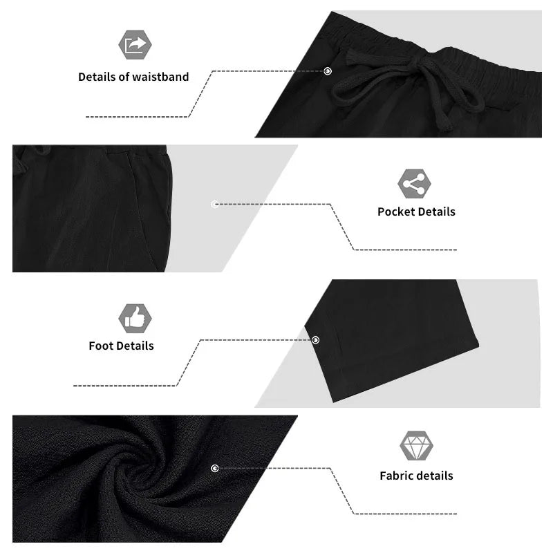 Men's 16-Color Breathable Linen Yoga Pants Loose Casual Sportswear for Spring/Summer 2025 European And American Style YC Studio