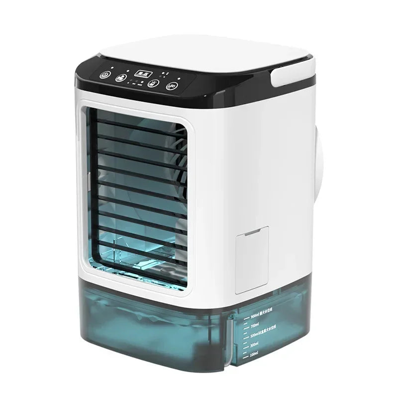 Air Conditioner Portable Fan Desktop Dual Spray Ultrasonic Atomization 3-Speed Mute Air Cooler Night Light Electric Fan for Home YC Studio