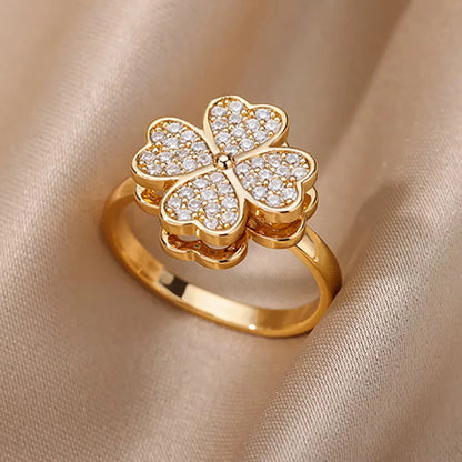 Bagues Cristal Zircon Plaquées Or pour Femme Sans anicroche
