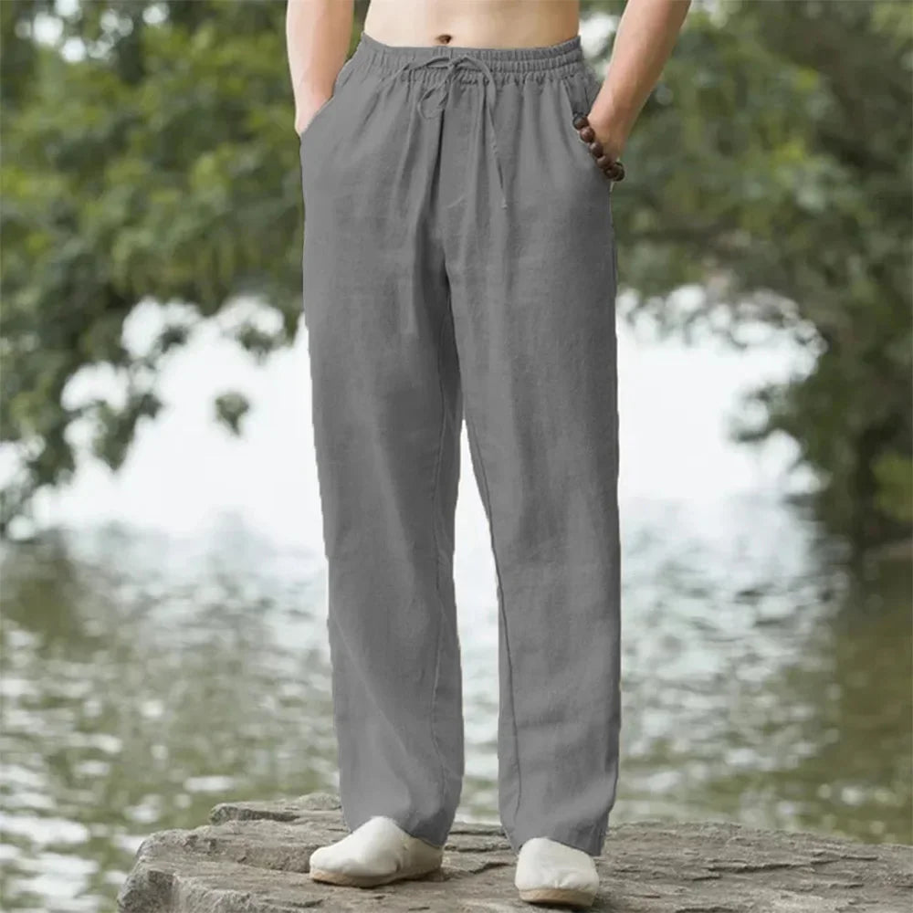 New Men's Beach Pants Joggers Fashion Cotton Linen Sweatpants Casual Pants Hawaiian Vacation Loose Spring/Summer Long M-4XL YC Studio