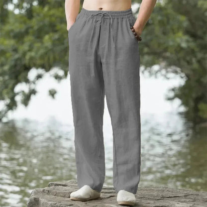 New Men's Beach Pants Joggers Fashion Cotton Linen Sweatpants Casual Pants Hawaiian Vacation Loose Spring/Summer Long M-4XL YC Studio
