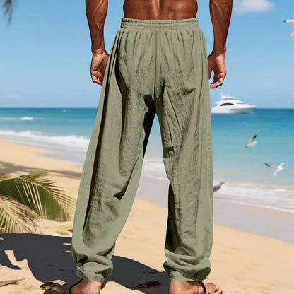 Men's 16-Color Breathable Linen Yoga Pants Loose Casual Sportswear for Spring/Summer 2025 European And American Style YC Studio