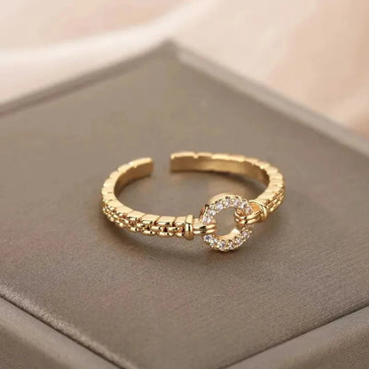 Bagues Cristal Zircon Plaquées Or pour Femme Sans anicroche
