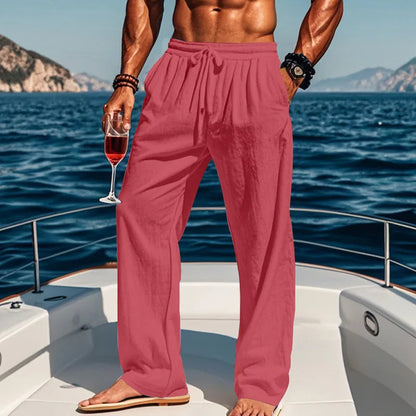 Men's 16-Color Breathable Linen Yoga Pants Loose Casual Sportswear for Spring/Summer 2025 European And American Style YC Studio
