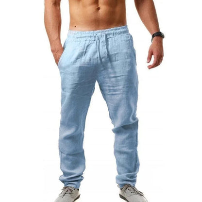 Spring/Summer New 9 Colors Men's Solid Color Cotton Linen Pants Autumn Streetwear Fashion Casual Solid Color Loose Trousers YC Studio
