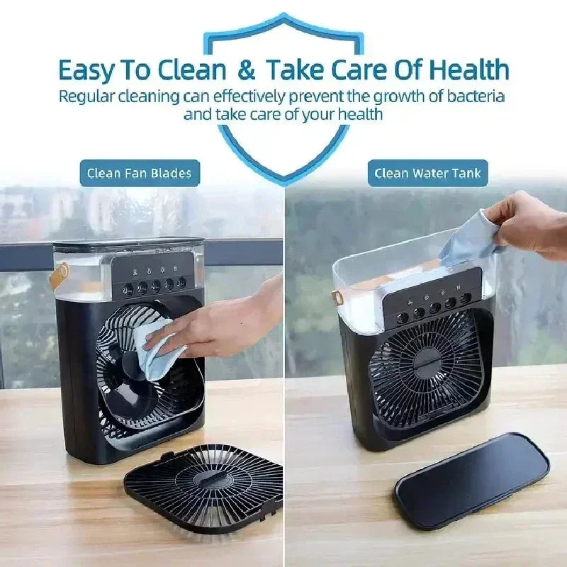 3 In 1 New Fan AIr Conditioner Household Small Air Cooler LED Night Light Portable Humidifier Air Adjustment Fan Office Home Fan YC Studio