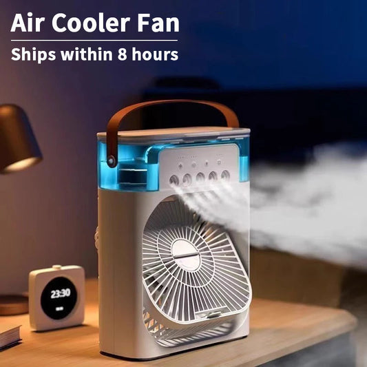 3 In 1 New Fan AIr Conditioner Household Small Air Cooler LED Night Light Portable Humidifier Air Adjustment Fan Office Home Fan YC Studio