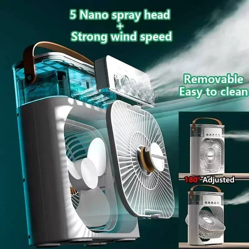 3 In 1 New Fan AIr Conditioner Household Small Air Cooler LED Night Light Portable Humidifier Air Adjustment Fan Office Home Fan YC Studio