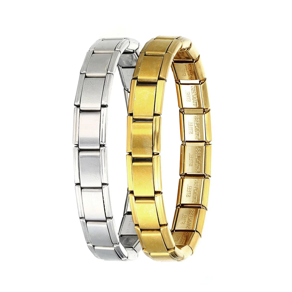 Italian Charm Bracelets For Men Women Jewelry 20*9mm Silver Color Stainless Steel Bracelet Bangle Male Female Party Accessories YC Studio