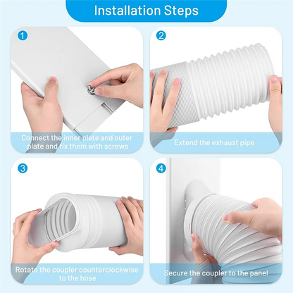 AT44-Portable Air Conditioner Window Vent Kit With 5.9In Exhaust Hose Seamless Adjustable Sliding Door AC Kit Window Seal Kit YC Studio