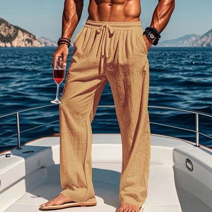 Men's 16-Color Breathable Linen Yoga Pants Loose Casual Sportswear for Spring/Summer 2025 European And American Style YC Studio