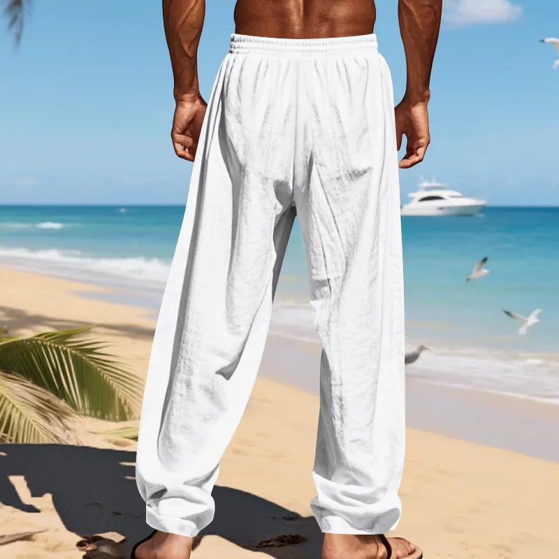 Men's 16-Color Breathable Linen Yoga Pants Loose Casual Sportswear for Spring/Summer 2025 European And American Style YC Studio