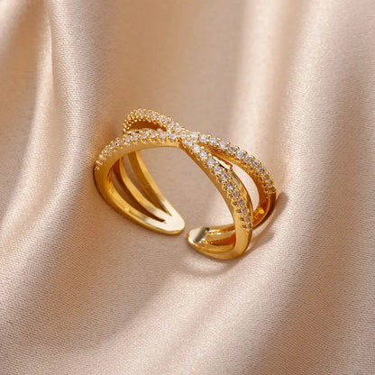 Bague Dorée Chaîne avec Cristal – Bijou Chic pour Femme Sans anicroche