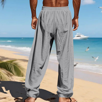 Men's 16-Color Breathable Linen Yoga Pants Loose Casual Sportswear for Spring/Summer 2025 European And American Style YC Studio