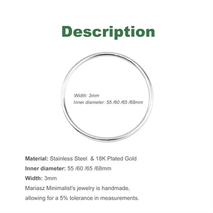 3mm Classic Stainless Steel Bracelet For Women Men Gold Color Geometry Wire Round Bangle Waterproof  Trendy Jewelry Gifts Sans anicroche