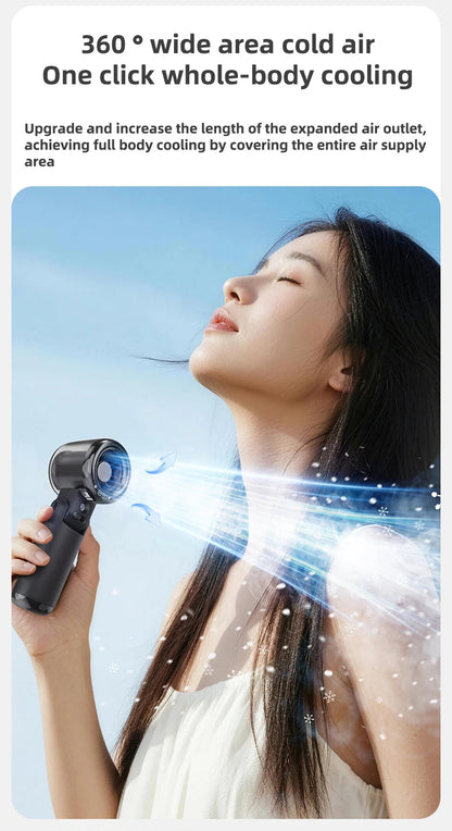 Mini Small Fan Water Mist Spray Fan 3600mAh 5 Speeds Portable Handheld Foldable Neck Hanging Type-C Rechargeable Humidifier Fans YC Studio